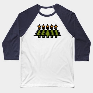 Forest of Five Minimal Christmas Trees Baseball T-Shirt